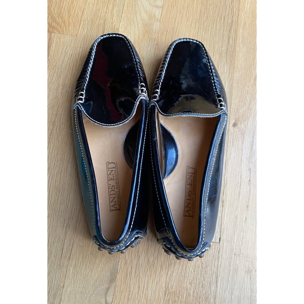 Lands' End loafer shoes leather upper 511 size 8 1/2 W black made in Brazil